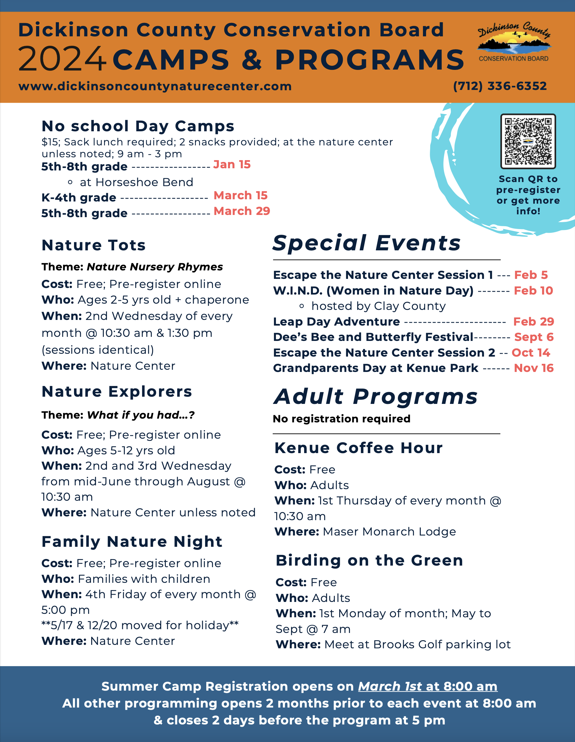DCNC Summer Camp Schedule
